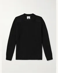 S.N.S Herning Pullover in lana merino a coste Rank III Nero