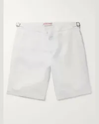 Orlebar Brown Norwich Straight-Leg Linen Shorts Bianco