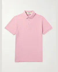 Etro Polo in cotone piqué con logo ricamato Rosa