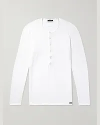 Tom Ford Maglia henley da pigiama in jersey di cotone stretch Bianco