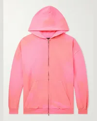 Balenciaga Felpa in jersey di cotone con cappuccio e zip Rosa