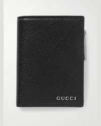 Gucci Portafoglio in pelle pieno fiore con logo Nero