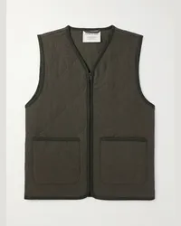 A Kind Of Guise Gilet imbottito in lino stonewashed trapuntato Bodgan Verde