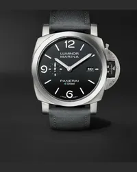 OFFICINE PANERAI Orologio automatico 44 mm in eSteel con cinturino in PET riciclato Luminor Marina, N. rif. PAM01158 Nero