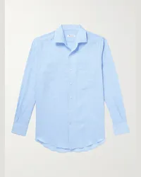 Loro Piana Camicia in lino André Arizona Blu