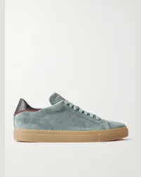 Paul Smith Sneakers in camoscio con finiture in pelle Blu