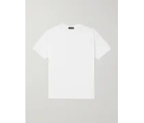 Tom Ford T-shirt slim-fit in jersey di misto lyocell e cotone Bianco