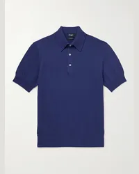 Drake's Polo in cotone Blu