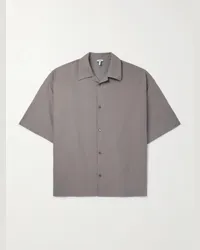 Loewe Camicia in popeline di cotone devoré con colletto aperto Grigio