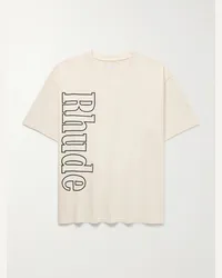 RHUDE T-shirt in jersey di cotone con logo Neutri