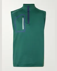 Peter Millar Gilet da golf in jersey riciclato stretch con mezza zip Forge Verde