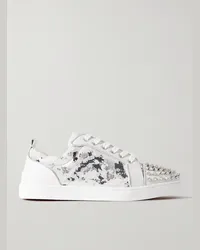 Christian Louboutin Sneakers in pelle e camoscio Louis Junior Spikes Orlato Bianco