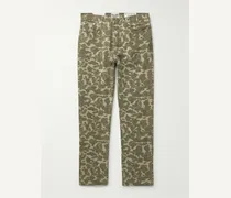 Pantaloni a gamba dritta in twill di misto cotone con stampa camouflage Road