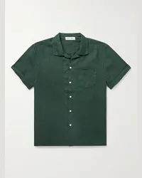 Alex Mill Camicia in lino con colletto convertibile Verde