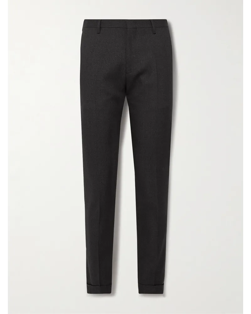 Paul Smith Pantaloni slim-fit a gamba dritta in lana Grigio