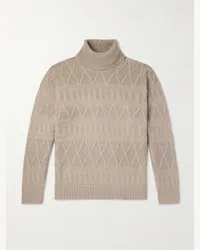 Ermenegildo Zegna Pullover a collo alto in lana jacquard Neutri