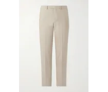 Pantaloni slim-fit in cotone seersucker stretch