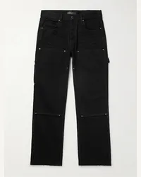 Amiri Jeans a gamba dritta effetto consumato a pannelli Carpenter Nero