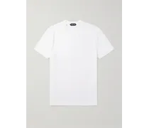 T-shirt slim-fit in jersey di misto lyocell e cotone