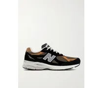 New Balance Sneakers in camoscio e mesh con finiture in pelle 990v3 Nero