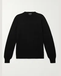 Tom Ford Pullover in misto cotone e seta Nero