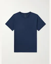 Nudie Jeans T-shirt in jersey di cotone fiammato Roffe Blu