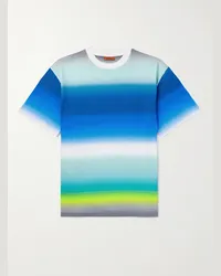 Missoni T-shirt in jersey di cotone a righe Blu