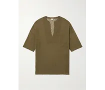 T-shirt in misto lino e seta