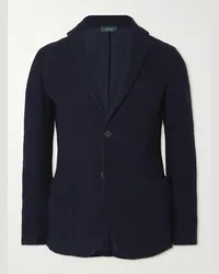 Incotex Blazer slim-fit in lana a nido d'ape Zanone Blu