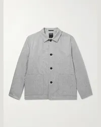 Ermenegildo Zegna Overshirt in lana spazzolata Grigio