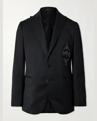 Simone Rocha Blazer in twill con decorazione Nero