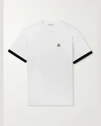 Moncler Logo-Appliquéd Cotton-Jersey T-Shirt Bianco