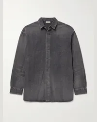 Fear of God Camicia oversize in denim Grigio