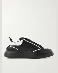 Alexander McQueen Sneakers in pelle bicolore con suola oversize Nero