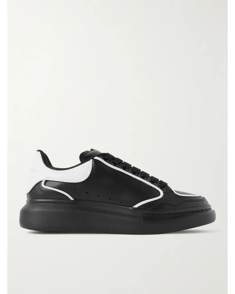 Alexander McQueen Sneakers in pelle bicolore con suola oversize Nero