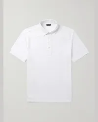 Ermenegildo Zegna Polo slim-fit in lino Bianco