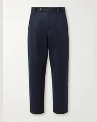 A.P.C. Pantaloni a gamba dritta in misto lana con pinces Renato Blu