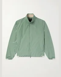 Ermenegildo Zegna Bomber in seta con finiture in pelle Verde