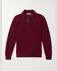 Canali Polo in lana Bordeaux