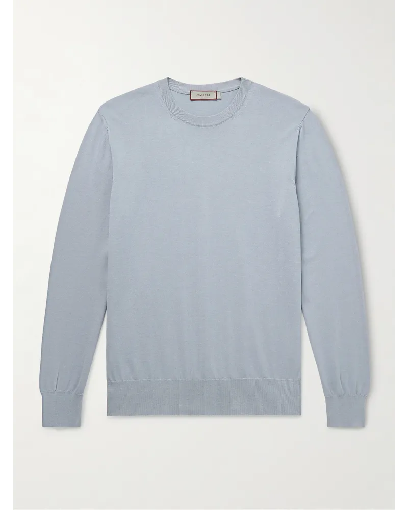 Canali Pullover in cotone Blu