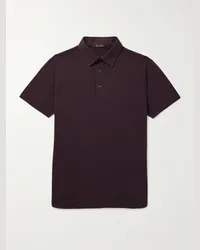 Loro Piana Polo in cotone piqué Bordeaux