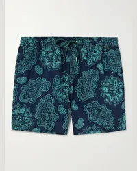 Paul Smith Shorts da mare medi a gamba dritta in tessuto riciclato con stampa paisley Blu