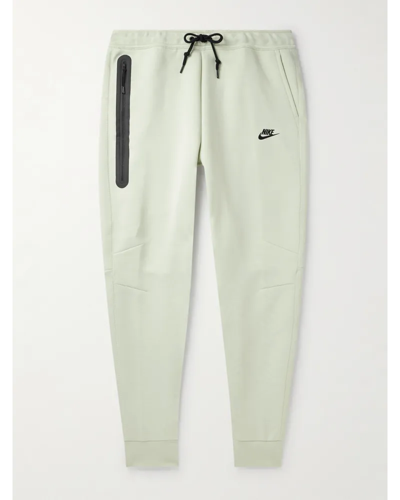 Nike Pantaloni sportivi a gamba affusolata in Tech Fleece di misto cotone con logo Blu