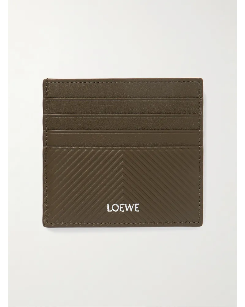 Loewe Portacarte in pelle impressa con logo Verde