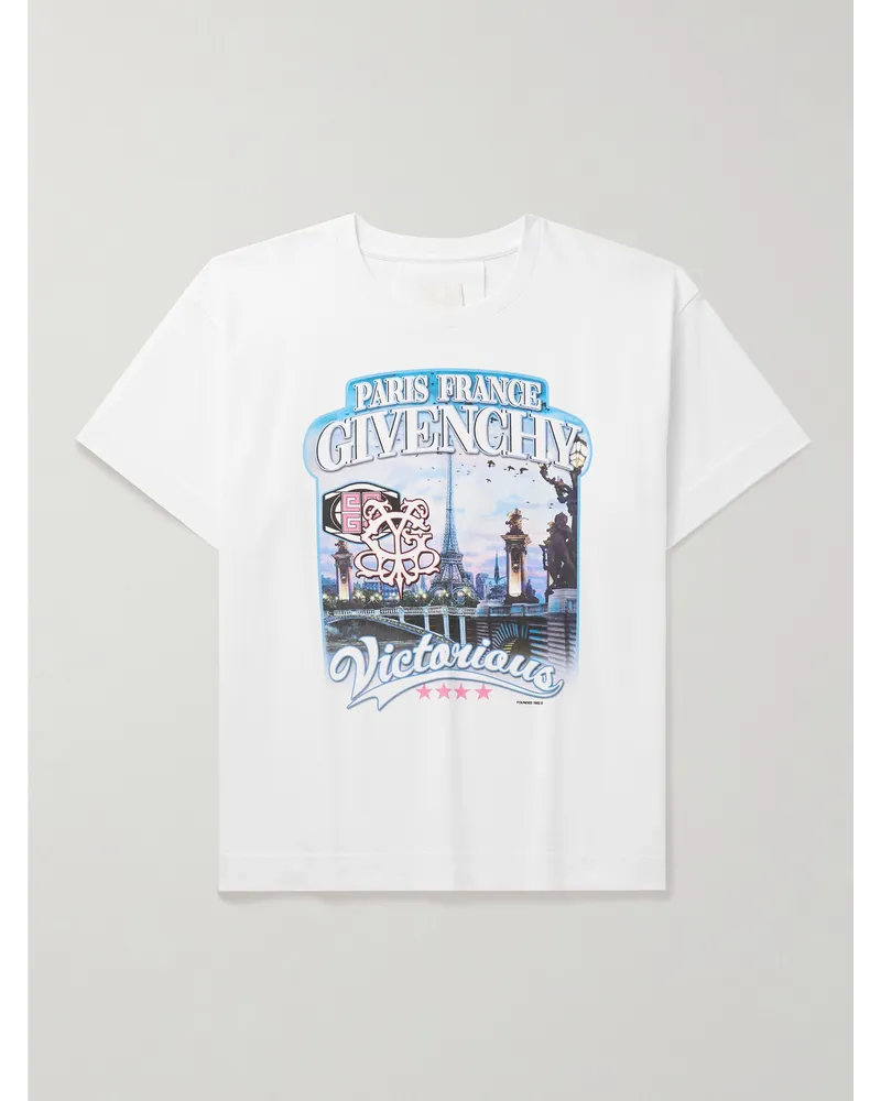 Givenchy T-shirt in jersey di cotone con logo Bianco