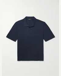 Loro Piana Polo in misto seta, cashmere e lino Blu