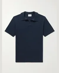 NN 07 Polo in misto cotone e lino Ryan 6311 Blu