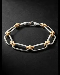 Annoushka Bracciale a catena in oro 14 carati e argento sterling Knuckle Heavy Bianco