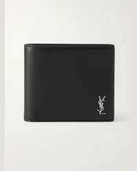 Saint Laurent Logo-Appliquéd Full-Grain Leather Billfold Wallet Nero