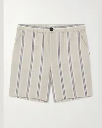 Oliver Spencer Shorts a gamba dritta in lino con righe Osborne Neutri